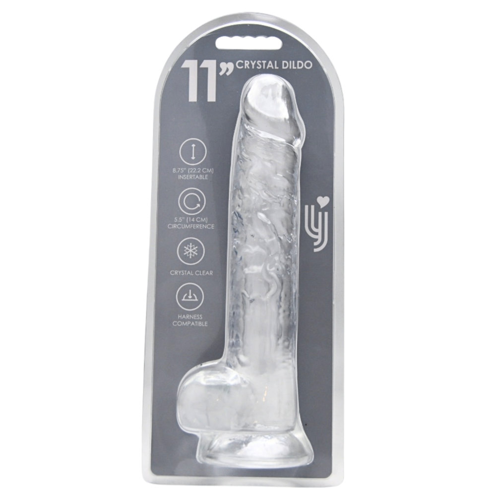 n12189-loving-joy-11-inch-dildo-with-balls-clear-new-pkg