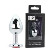 Toosh Heart Shaped Silver with Red Stone Medium